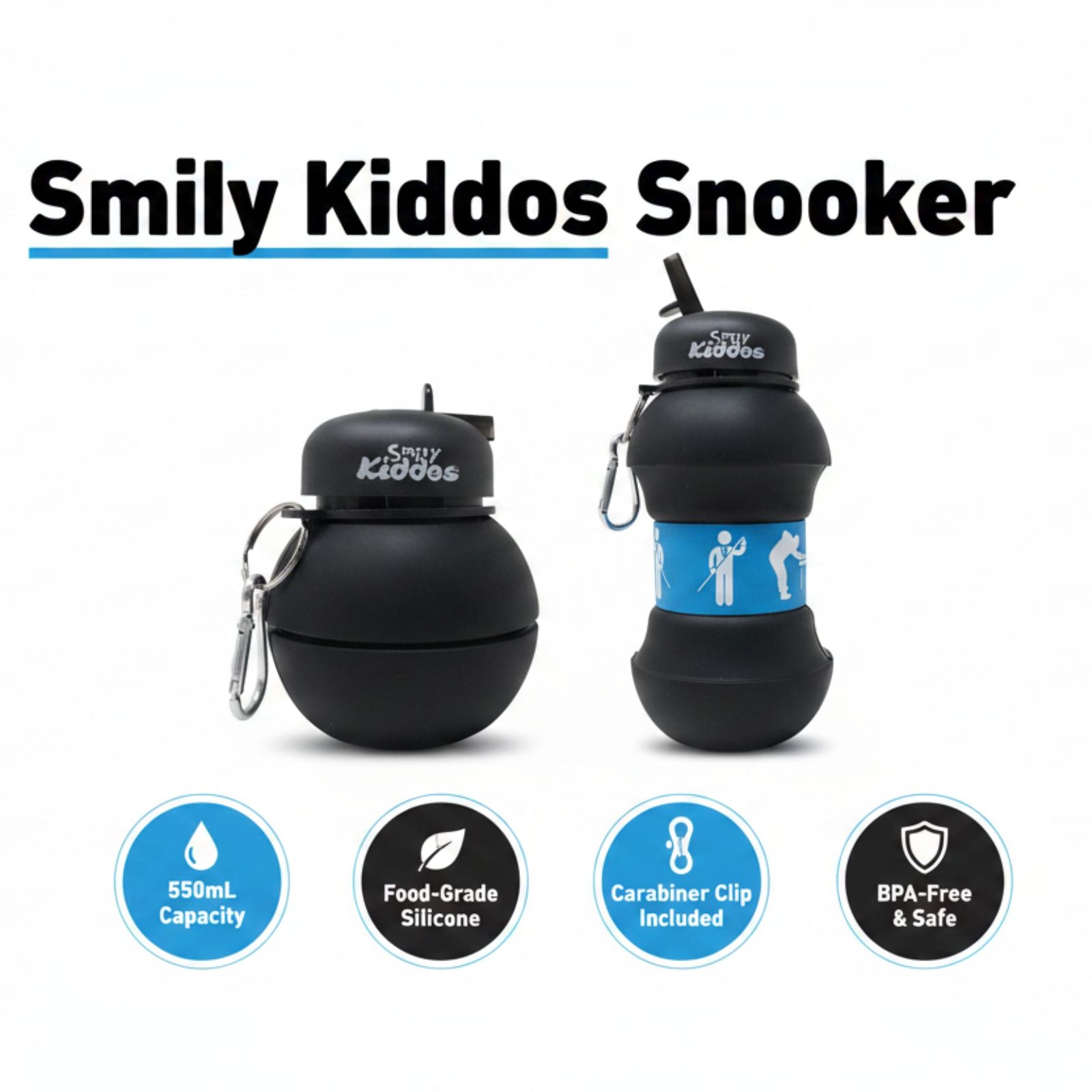 Smily Kiddos Expandable Water Bottle – Snooker 550 mL