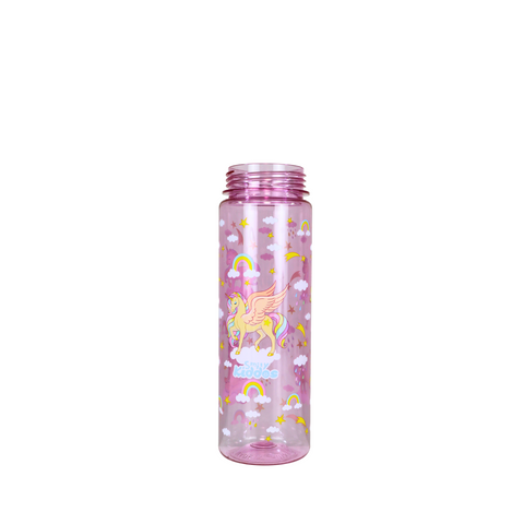 Image of Smily Kiddos Straight Water Bottle With Flip Top Nozzle Unicon Theme - Pink & Blue