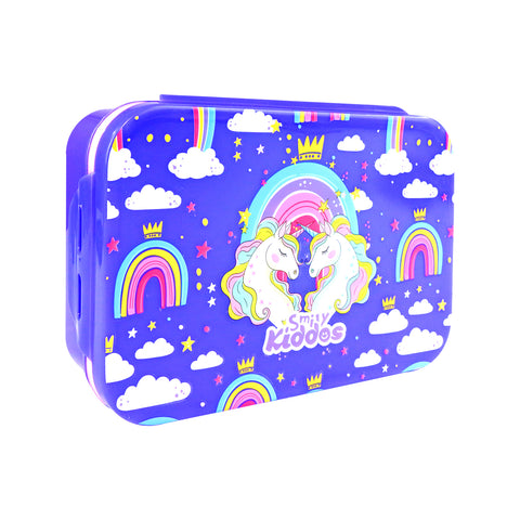 Smily Kiddos Brunch Stainless Steel Lunch Box - Unicorn Theme - Blue