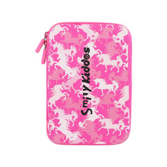 Smily Kiddos Unicorn Theme - Single Compartment EVA Pencil Case with Unicorn Slap band - Pink