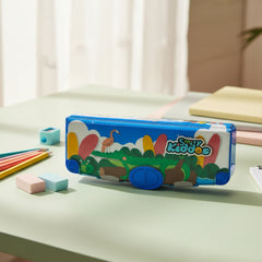 Smily Kiddos Pop-Out Pencil Box for Kids | Crocodile Theme (Light Blue)