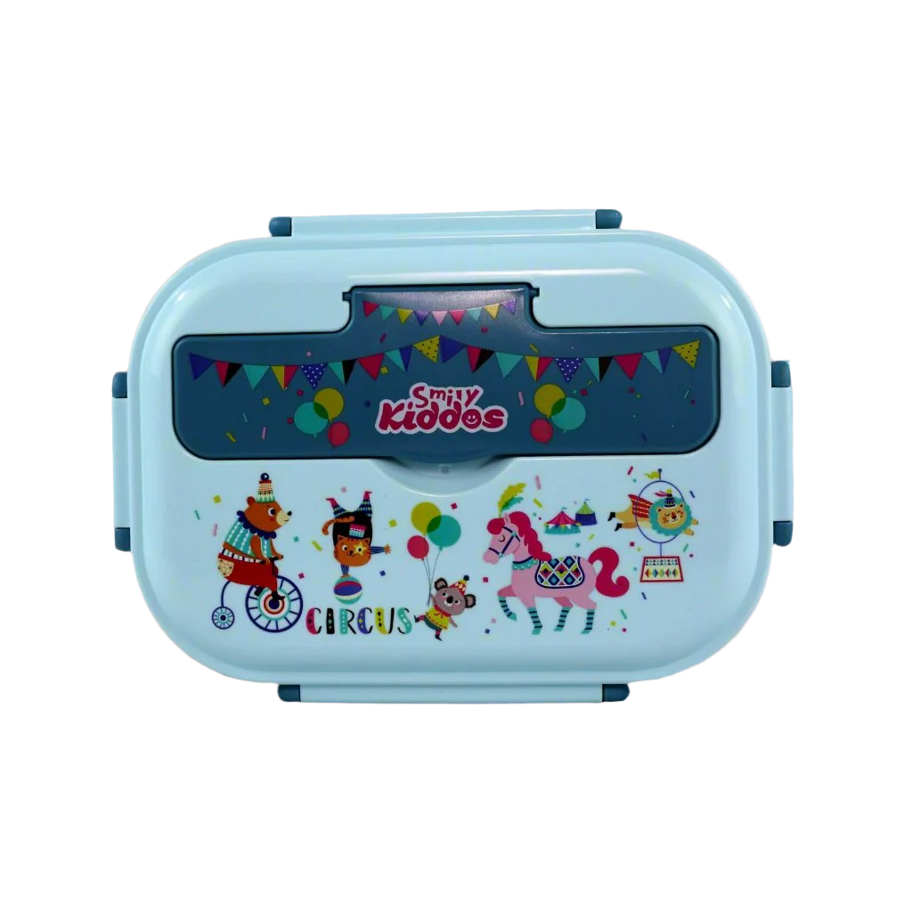 Stainless Steel Lunch Box - Circus Theme  - Light Blue