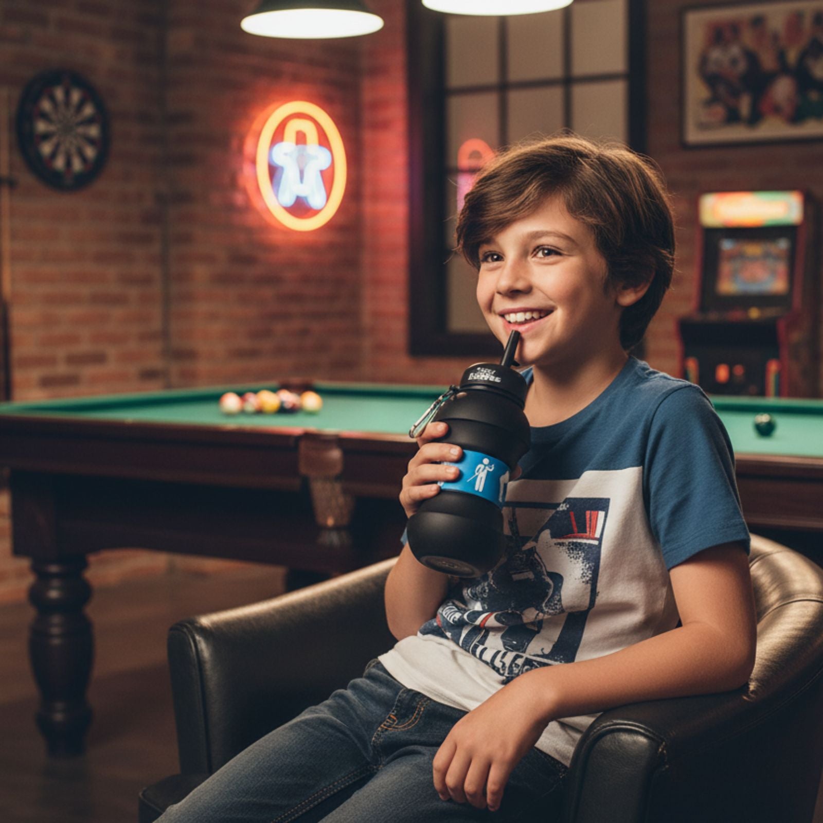 Smily Kiddos Expandable Water Bottle – Snooker 550 mL