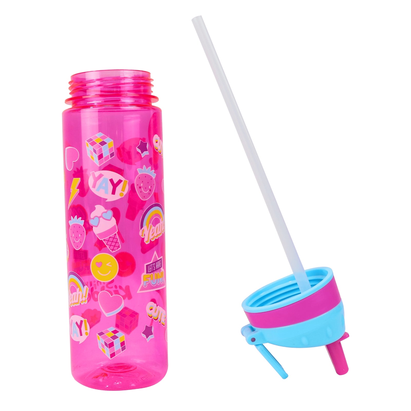 Sleek Hydration Straight Water Bottle – Pink open