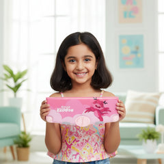 Smily Kiddos Pop-Out Pencil Box for Kids | Axolotl Theme (Pink)