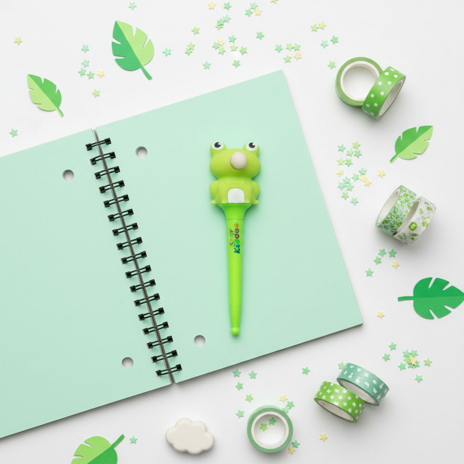 Smily Kiddos Cute Green Frog Gel Pen | 0.5mm Blue Ink