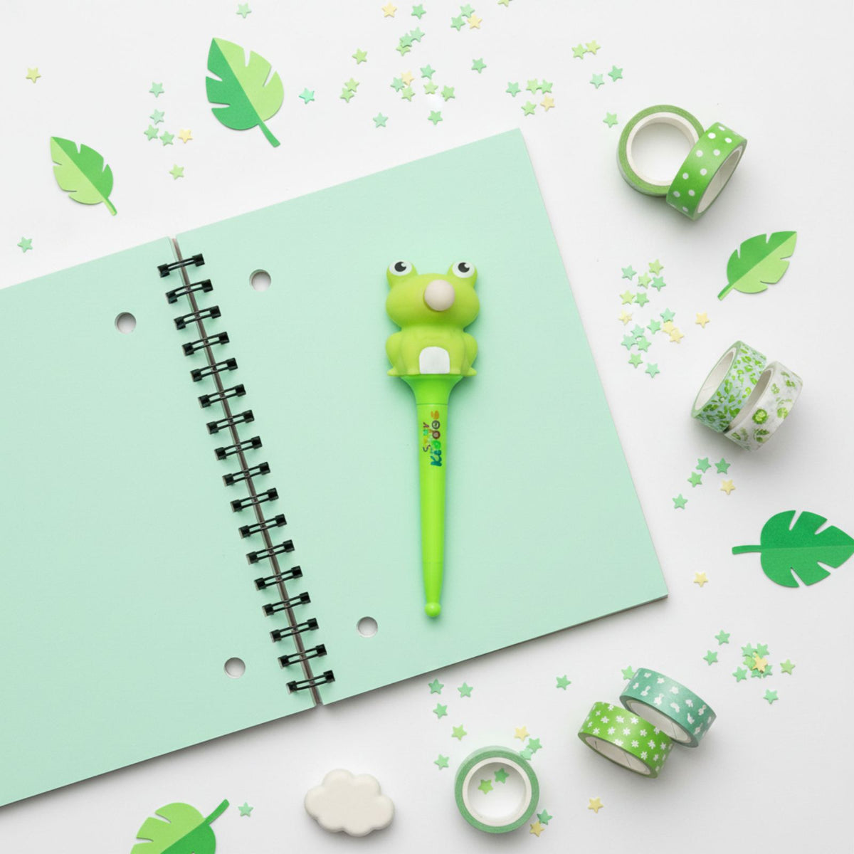 Smily Kiddos Cute Green Frog Gel Pen | 0.5mm Blue Ink