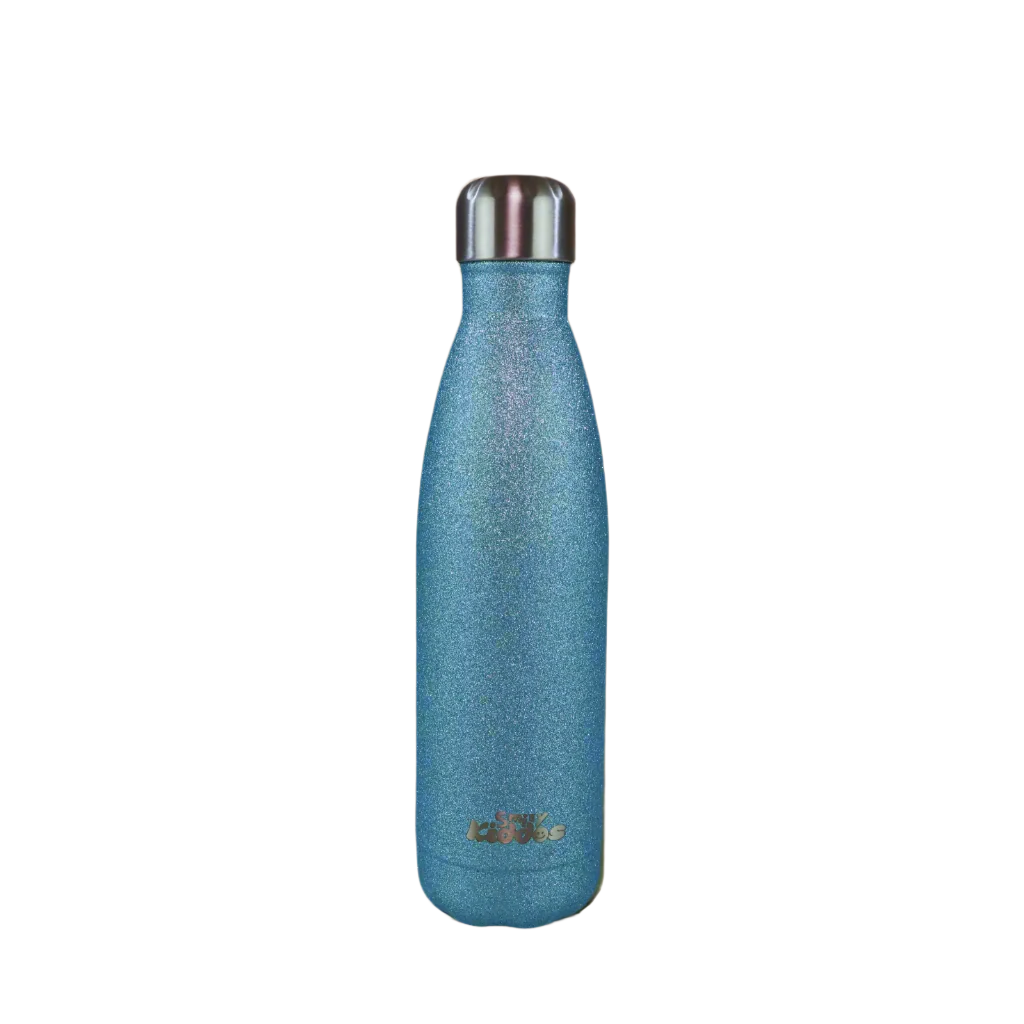 Smily Kiddos 500 ML Stainless Steel Water Bottle  - Glitter Light Blue