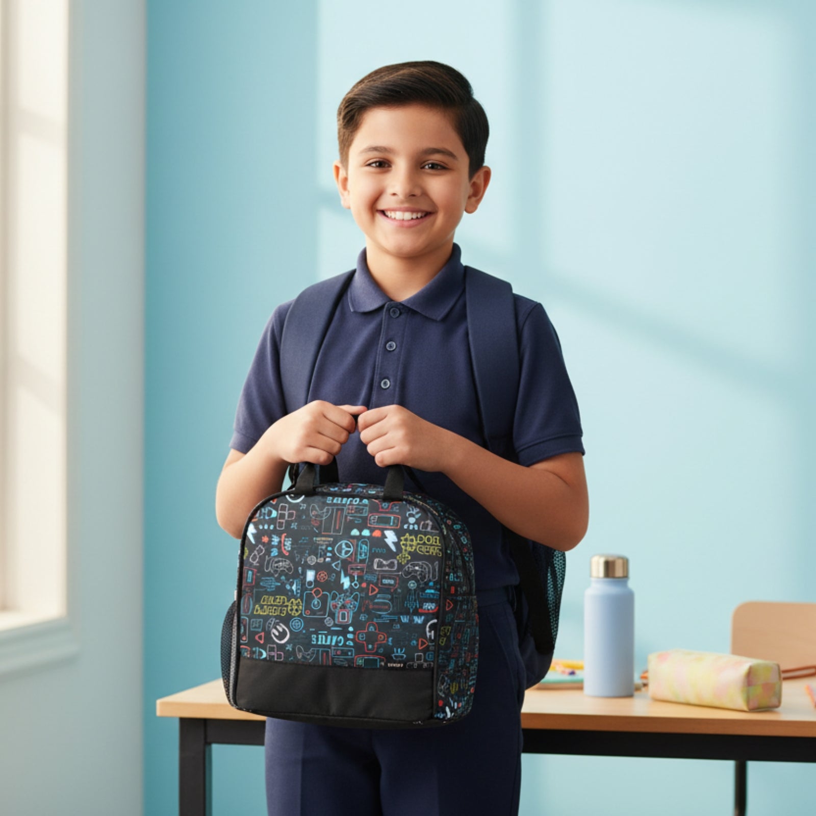 Joy Lunch Bag Senior – Arcade Fuel Theme | Grey
