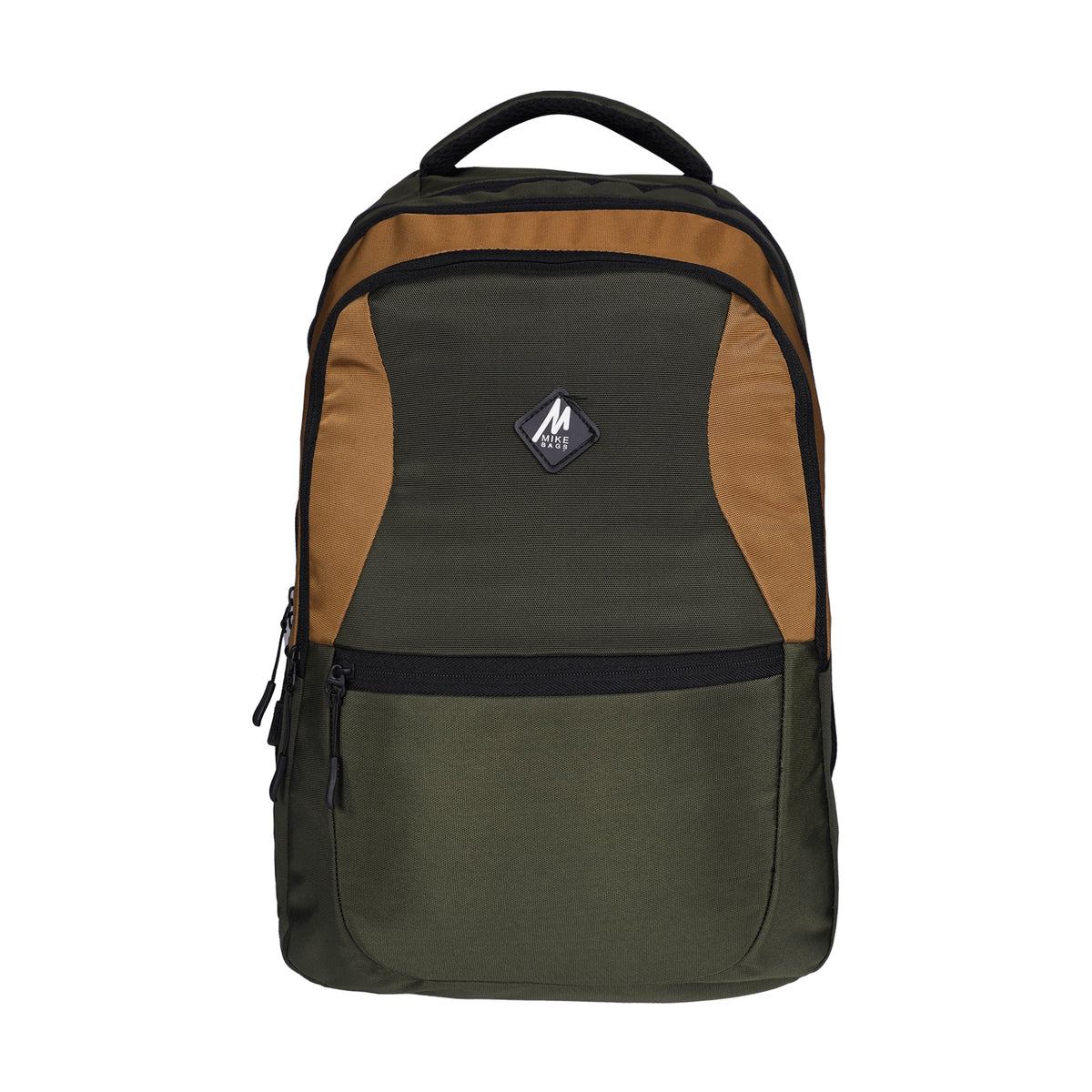 Mike Crayon Plus Laptop Backpack - Olive Green & Dark Brown