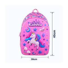 Smily Kiddos Sky Unicorn EVA Shell Backpack with Smily Track (19L) – Pink | Lightweight, Durable & Trackable School Bag for Kids (45x30x14 cm)