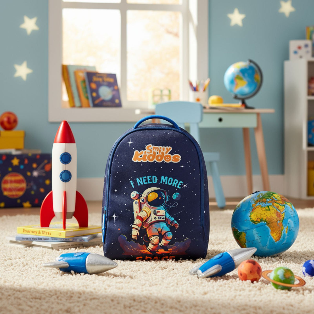 Galactic Adventure Neoprene Preschool Backpack – Navy Blue