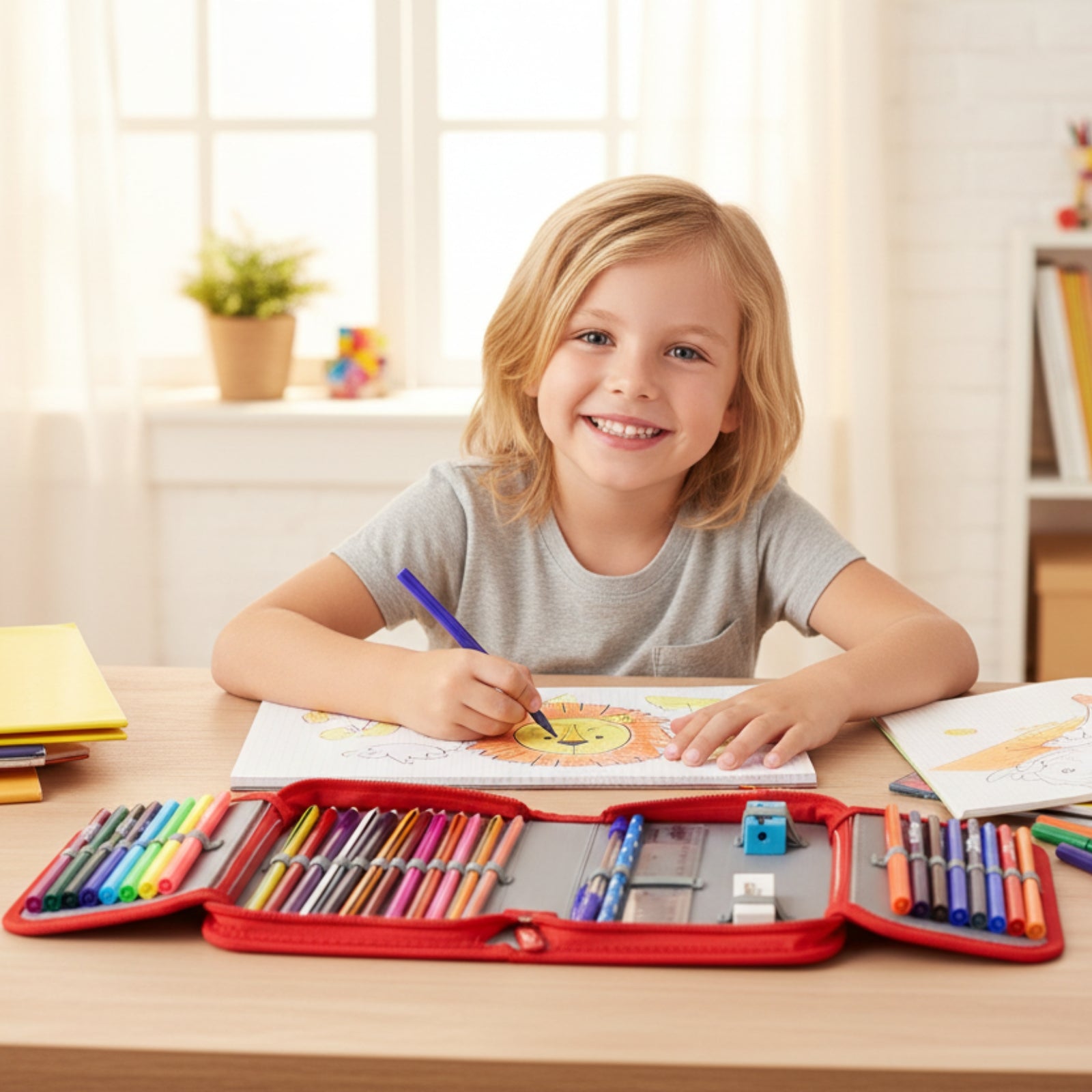 Smily Kiddos Stationery Case – Unicorn Fantasy Theme (Includes Stationery)