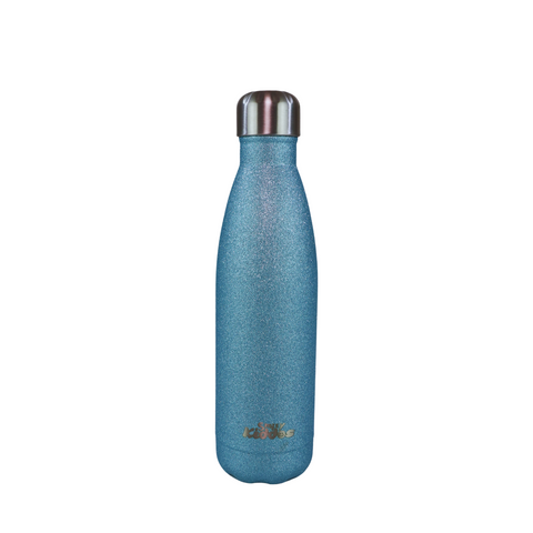 Smily Kiddos 500 ML Stainless Steel Water Bottle  - Glitter Light Blue