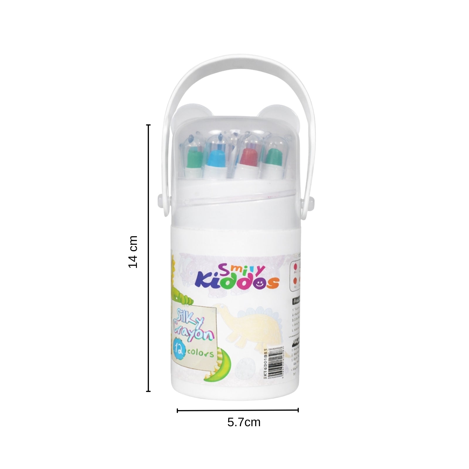 Smily Kiddos Silky Twist Crayons – 12 Smooth Colors in Cute Dino Carry Case