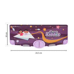 Smily Kiddos Pop-Out Pencil Box for Kids | Space Adventure Theme (Violet)