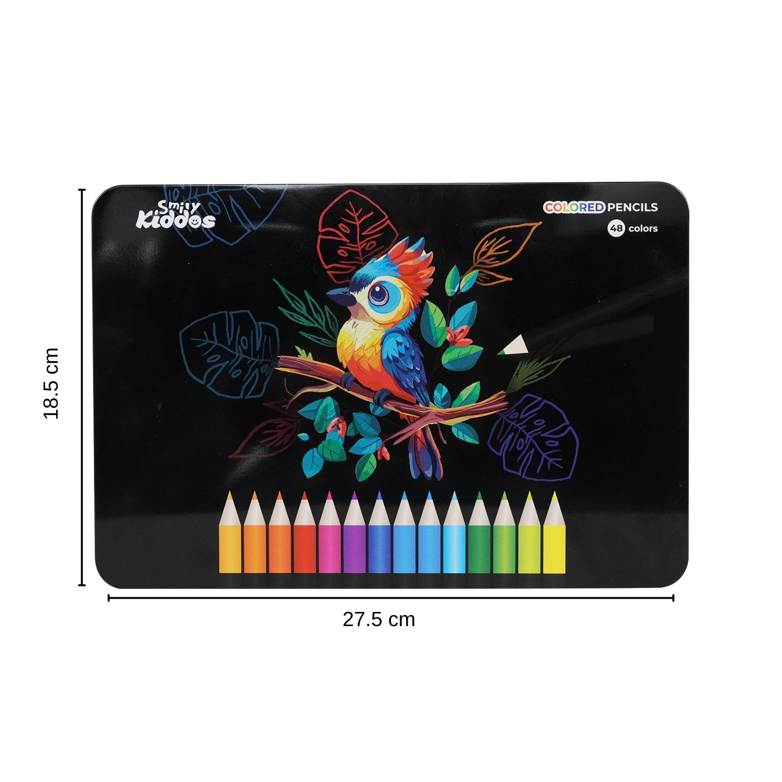 Smily Kiddos 48 Color Pencils Set in Tin Box - Premium Art Supplies for Kids