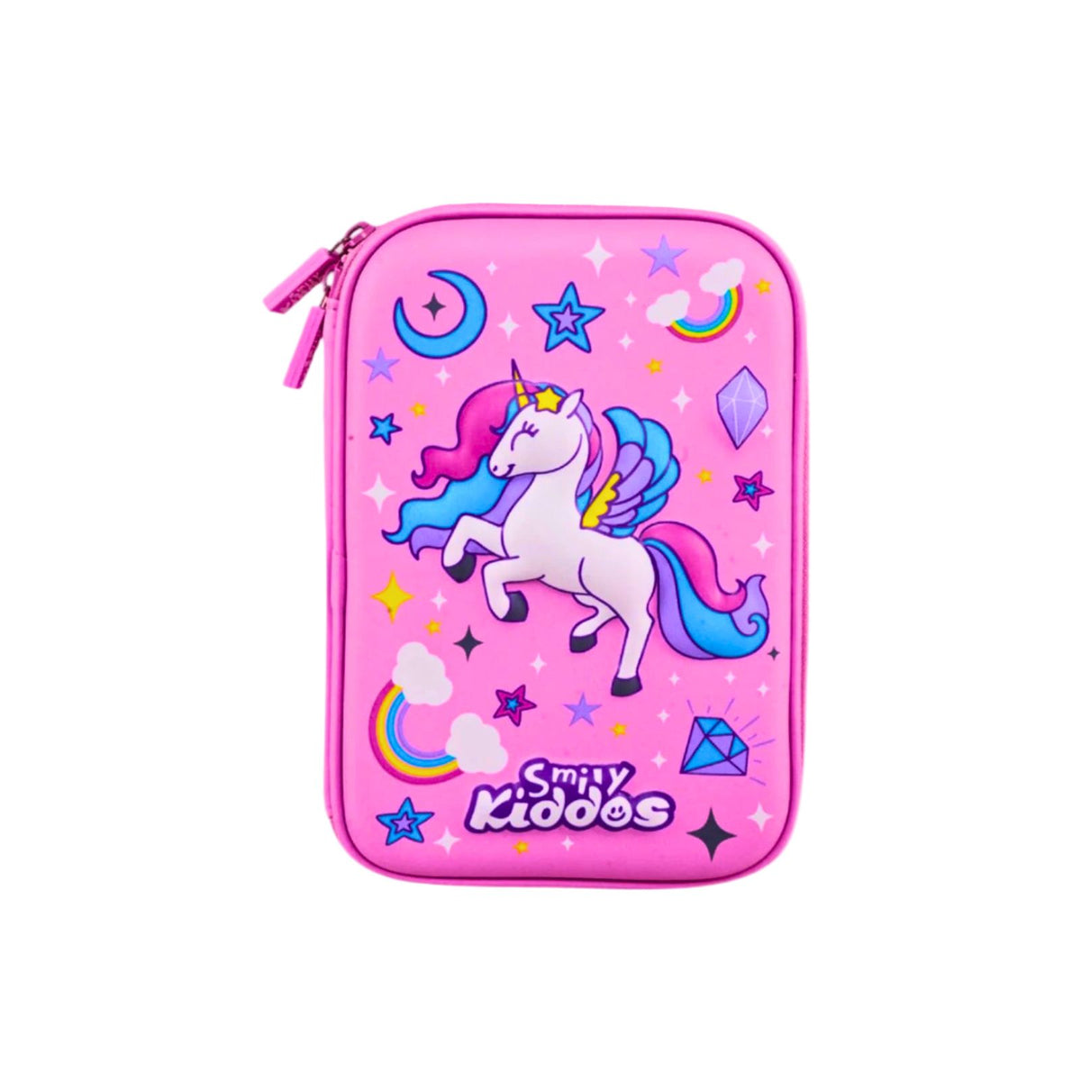 Sky Unicorn Pencil Case V3 | Durable Hardtop Stationery Organizer | Single Compartment, Trendy & Spacious – Pink