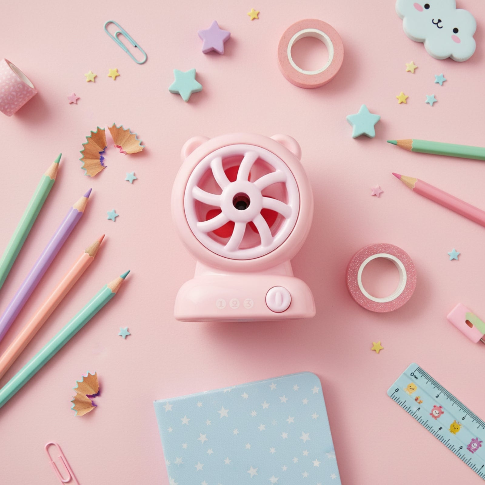 Smily Kiddos Fan Sharpener — Pink