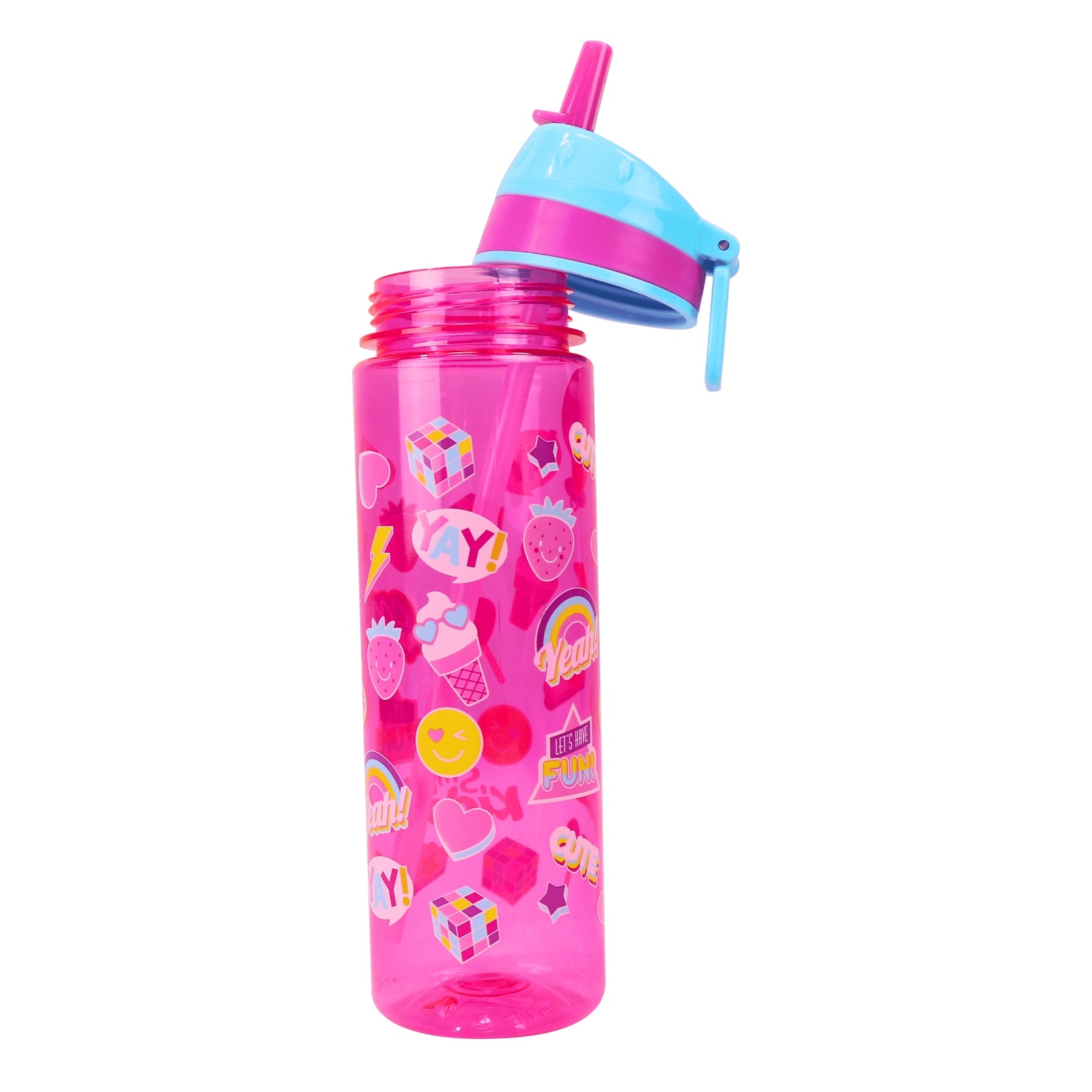Sleek Hydration Straight Water Bottle – Pink open 2
