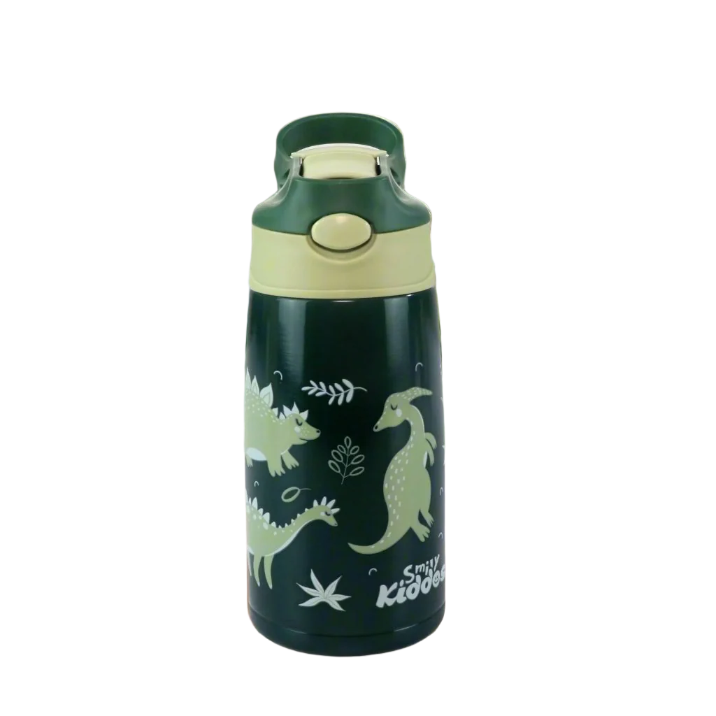Smily Kiddos Insulated Water Bottle 450ml - Dino Theme Green