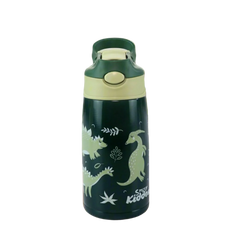 Smily Kiddos Insulated Water Bottle 450ml - Dino Theme Green