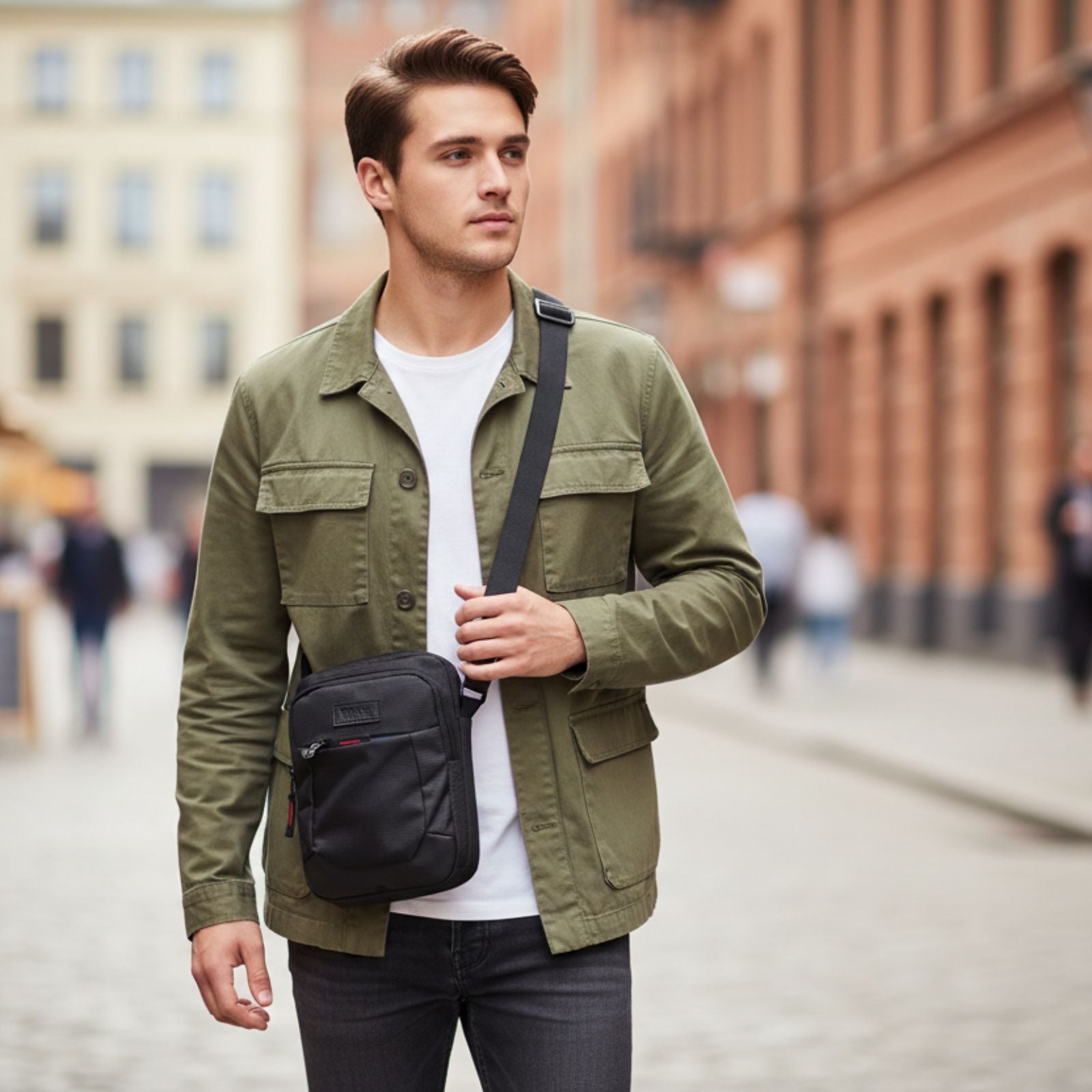 Mike Cayman Sling Bag Big – Black | Water-Resistant Crossbody Bag for Men & Women