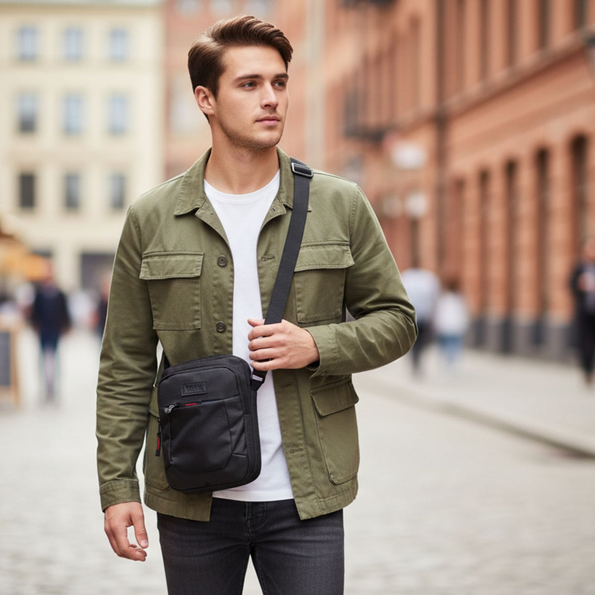 Mike Cayman Sling Bag Big – Black | Water-Resistant Crossbody Bag for Men & Women