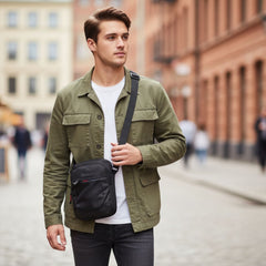 Mike Cayman Sling Bag Big – Black | Water-Resistant Crossbody Bag for Men & Women