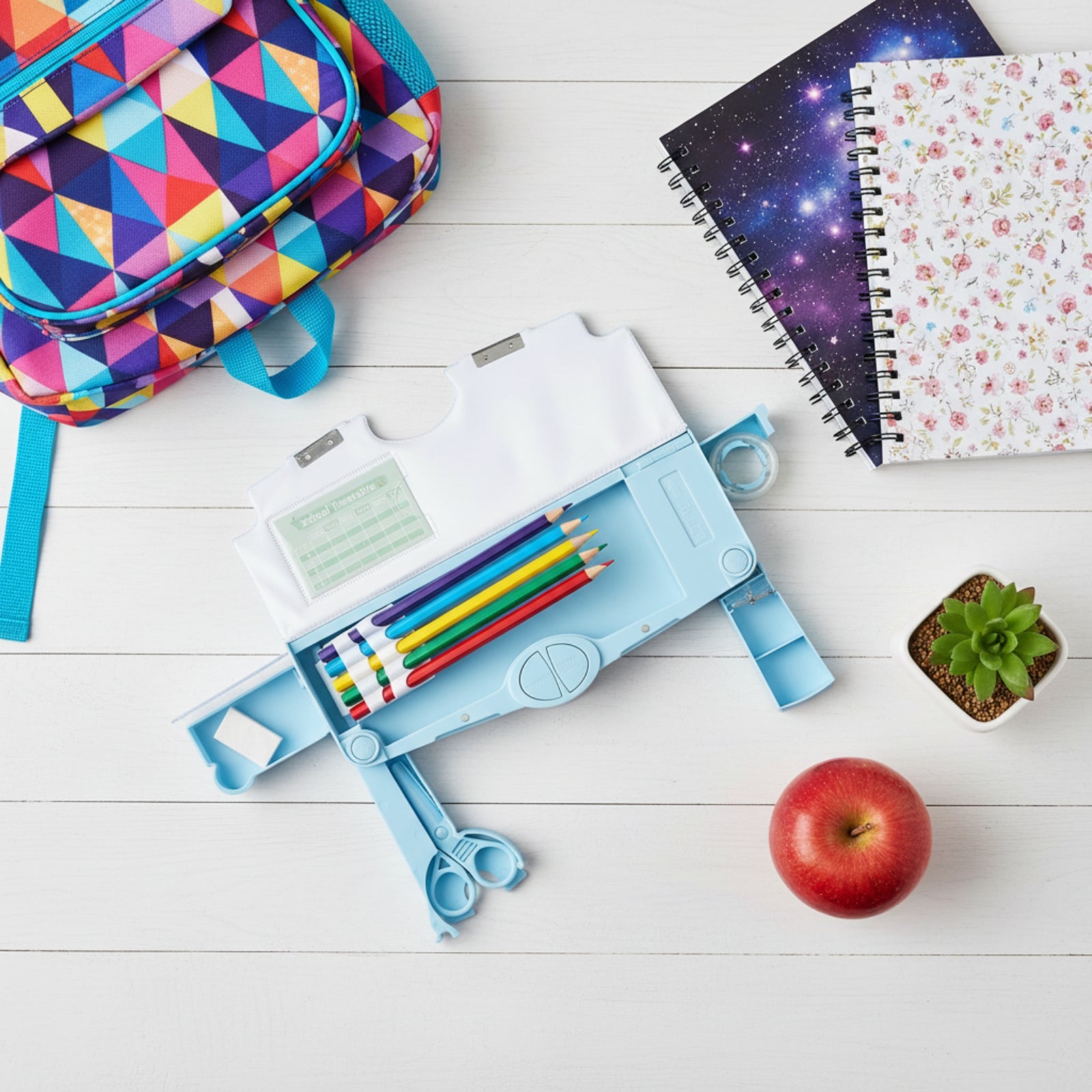 Smily Kiddos Pop-Out Pencil Box for Kids | Ocean Theme (Navy Blue)