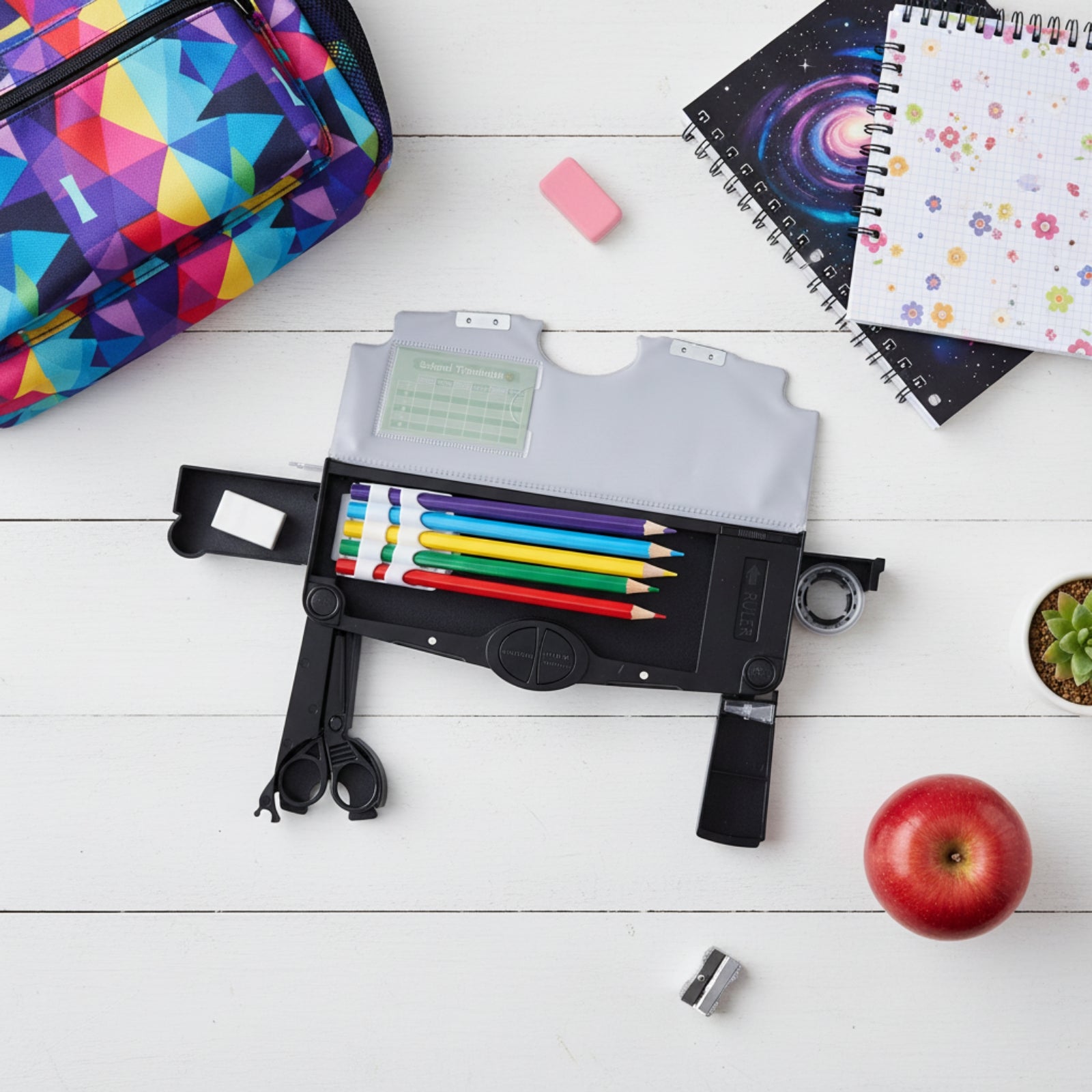 Smily Kiddos Pop-Out Pencil Box for Kids | Superhero Theme (Red)