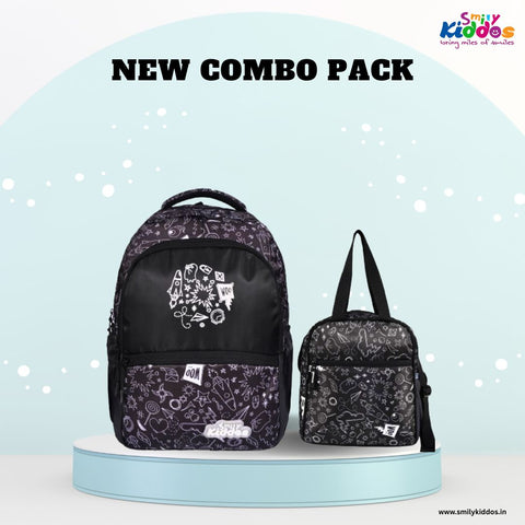 Coco School Combo – Backpack & Lunch Bag – Black