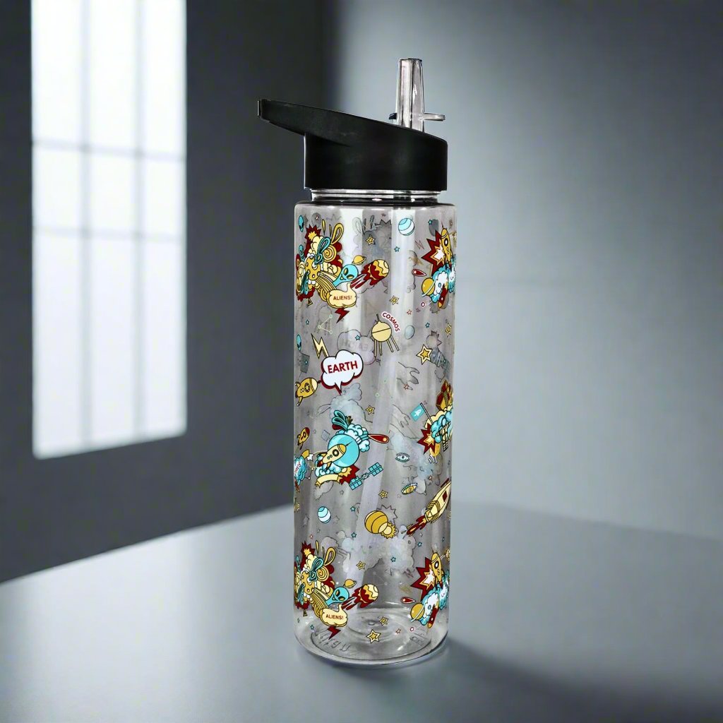 Smily Kiddos Combo Pack(Backpack,Pencil case,Lunch Bag,Lunch Box, Sipper Water Bottle (Space theme) Black