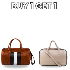 Mike Bags Premium Duffle Combo – PU Leather | Buy 1 Get 1
