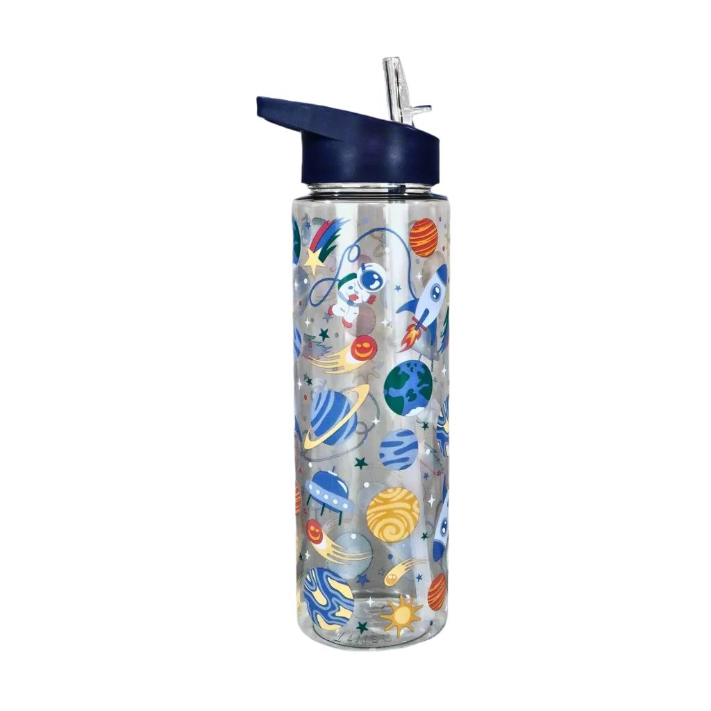Smily kiddos Sipper Bottle 750 ml - Space Theme |  Navy Blue