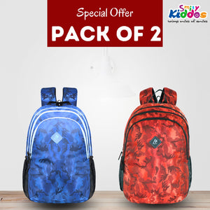 Mike Cosmo Casual Backpack combo - Camo Blue and Camo Red