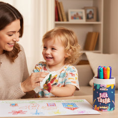 Smily Kiddos Silky Crayons – 24 Vibrant Colors | Premium Art Set for Kids