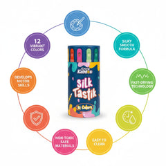 Smily Kiddos Silky Crayons – 12 Vibrant Colors | Premium Art Set for Kids