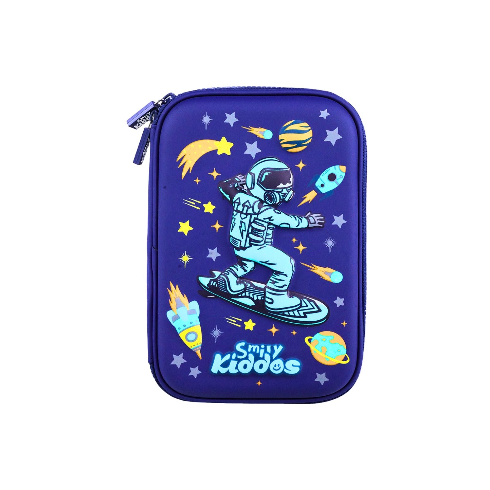 Space Astronaut Pencil Case V3 | Durable Hardtop Stationery Organizer | Single Compartment, Trendy & Spacious – Blue