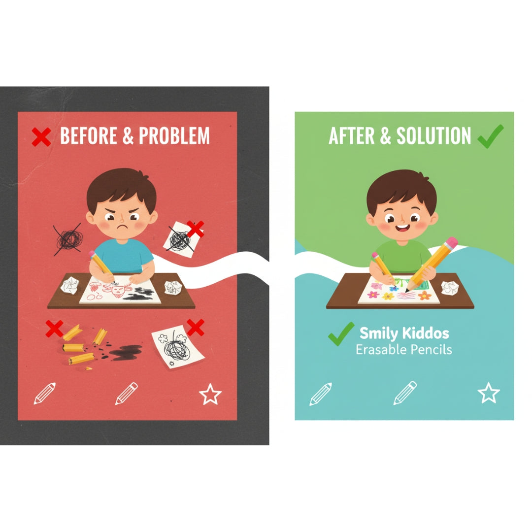 Smily Kiddos Erasable Plastic Color Pencils – Pack of 12