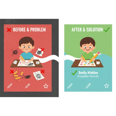 Smily Kiddos Erasable Plastic Color Pencils – Pack of 12