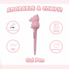 Smily Kiddos Cute Pink Piggy Gel Pen | 0.5mm Blue Ink