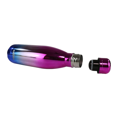 Image of Smily Kiddos 500 ML Stainless Steel Holographic Water Bottle - Glossy Purple
