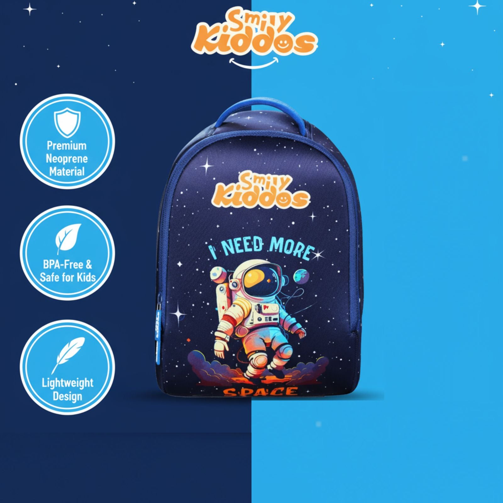 Galactic Adventure Neoprene Preschool Backpack – Navy Blue