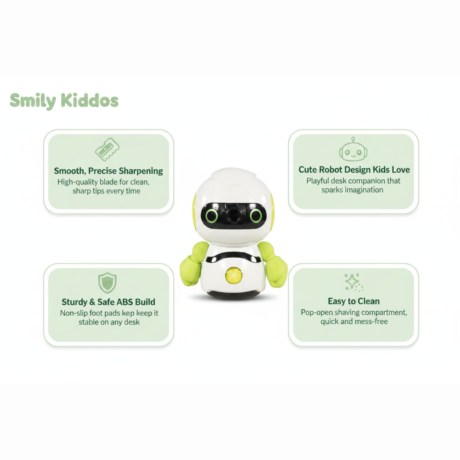 Smily Kiddos Hand Operated Robot Pencil Sharpener - Green