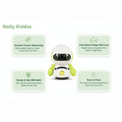 Smily Kiddos Hand Operated Robot Pencil Sharpener - Green