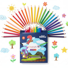 Smily Kiddos Erasable Plastic Color Pencils – Pack of 24