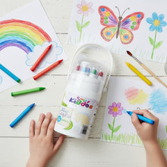 Smily Kiddos Silky Twist Crayons – 12 Smooth Colors in Cute Dino Carry Case