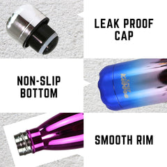 Stainless Steel Holographic Water Bottle Glossy Purple feature 2