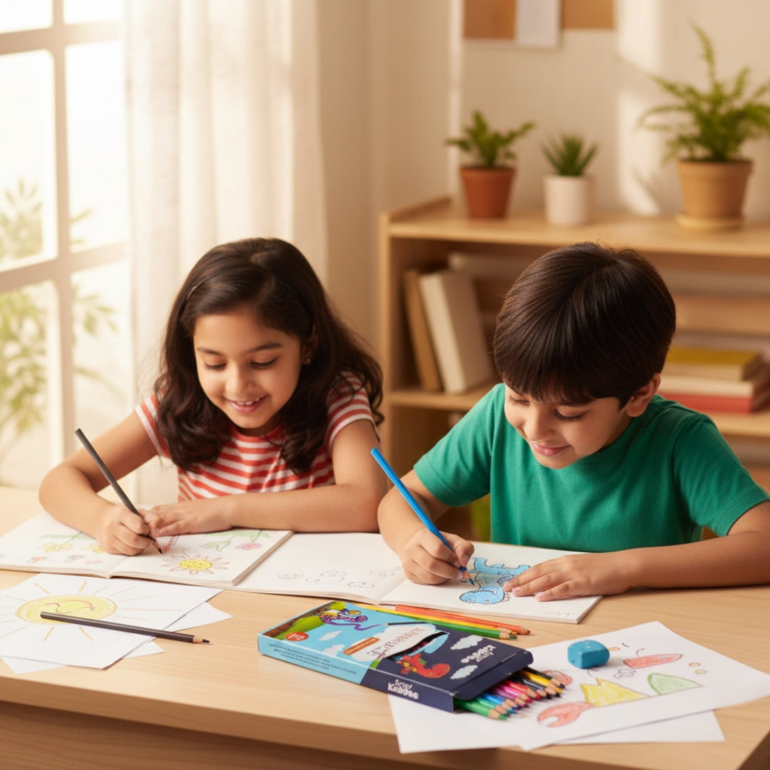 Smily Kiddos Erasable Plastic Color Pencils – Pack of 12